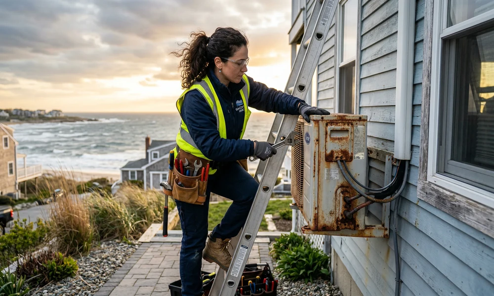 Salt Air Ages a Coastal Heat Pump Long Before It Quits